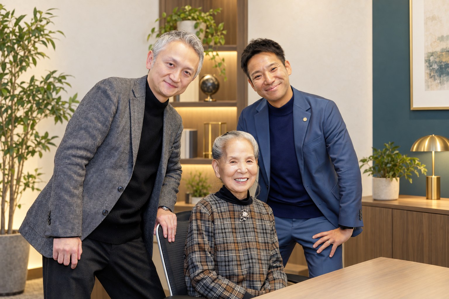 笑顔で並ぶ3人